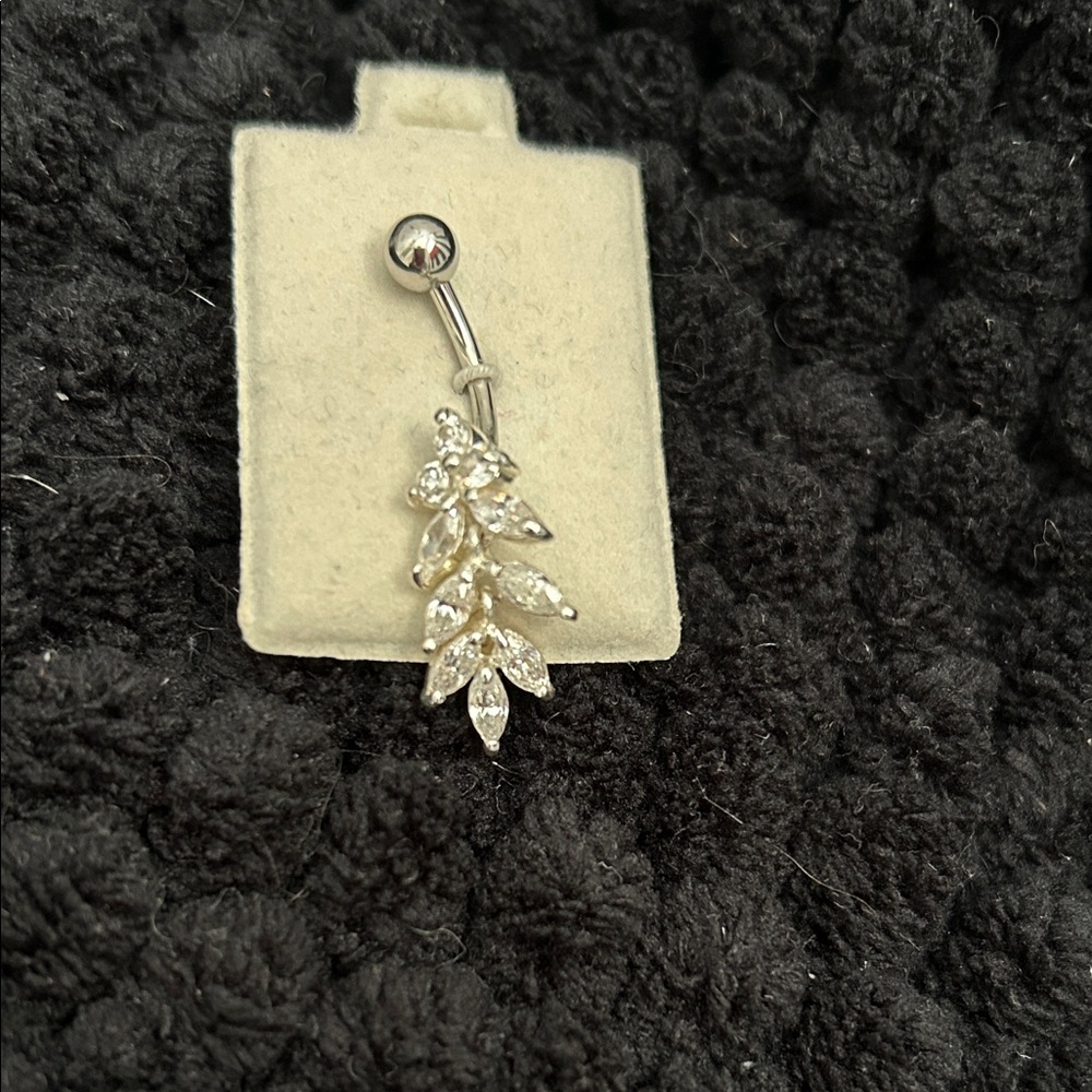Silver and Blue Belly Button Ring Set - image 4